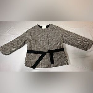 Zara Girls Houndstooth Jacket with Black Lining